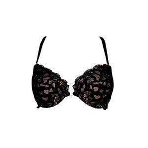 goth lace balconette bra